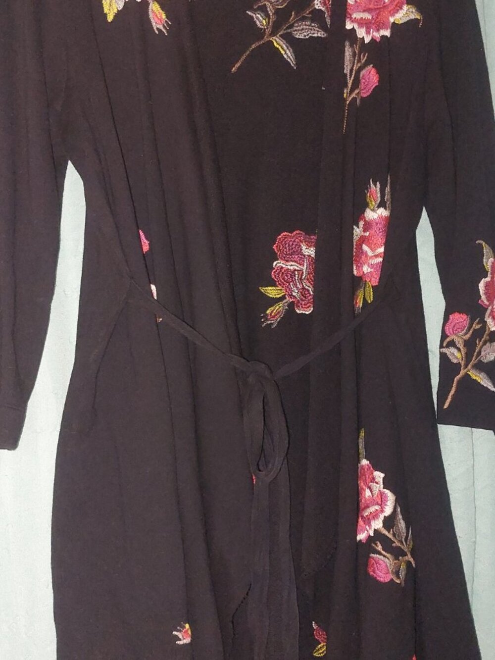 Johnny Was Open-Front Duster Coat Medium - Picture 4 of 8